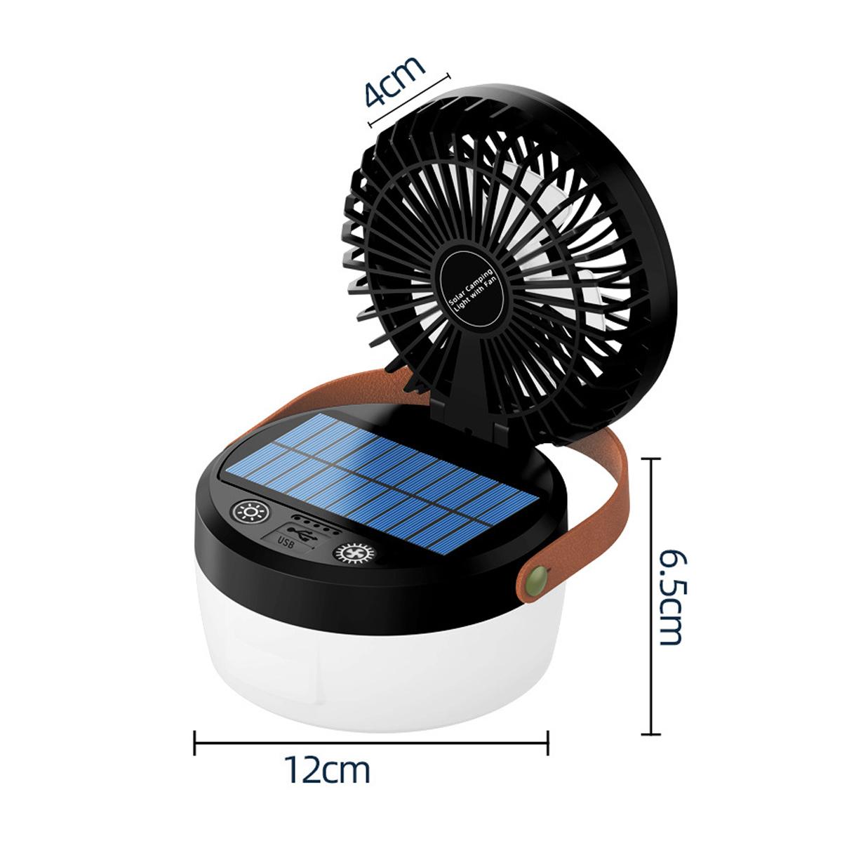 Solar Fan Lantern Outdoor Hiking Camping Lamp Light Portable Solar Camping Light Camping Emergency Light Foldable Fan With Light