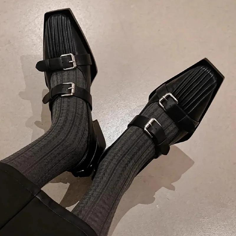 Fashion Retro Style Square Head Thick Heel Single Shoes Women's Versatile British Design High Heel Mary Jane Shoes Autumn Hot Sale Of Th