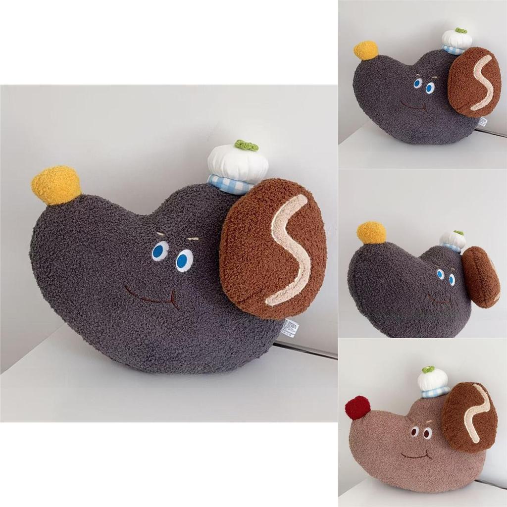 Adorable Animal Shape Pillow With Plush Cover And Pp Cotton Filling For Couch Decor And Travel