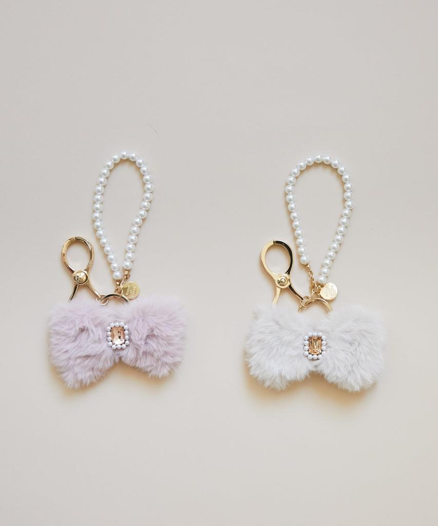 De Apparel Fur Ribbon Glove Holder for Pink [Maison Fleur] Women,