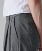 MUSINSA STANDARD Summer Wool Two-Tuck Wide Hidden Elastic Waist Slacks [Medium Gray]