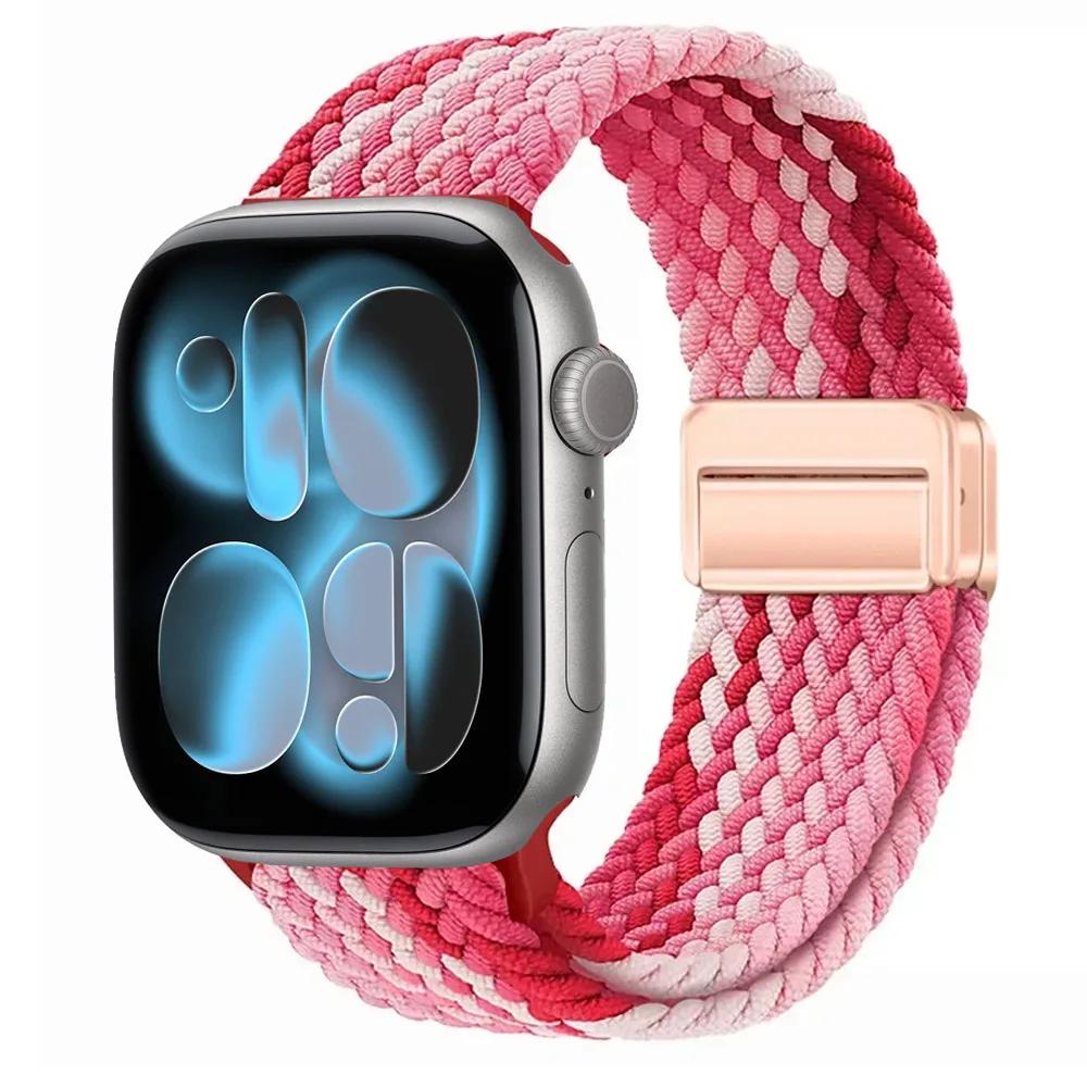 Nylon Strap for Apple Watch 11 10 46mm 42mm/Ultra 3 2 1 49mm Magnetic buckle Wristband iWatch 9 8 7 6 5 4 SE 45mm 44mm 41mm 40mm
