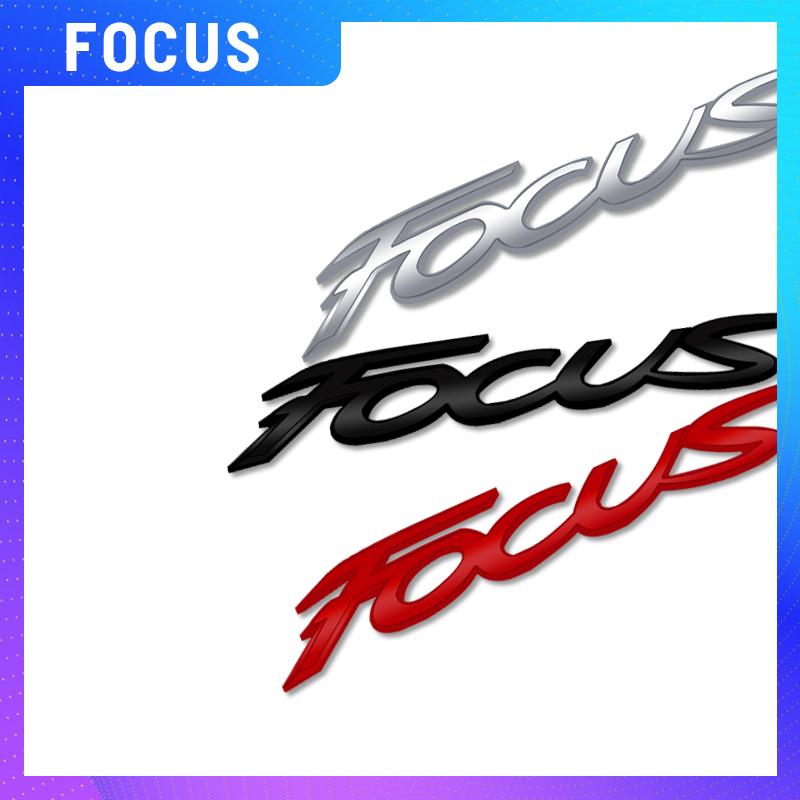 LLC3 1PCS Metal For Ford Focus Logo Glossy black Red Emblem Car Rear Trunk Sticker Decoration Badge Styling Accessories