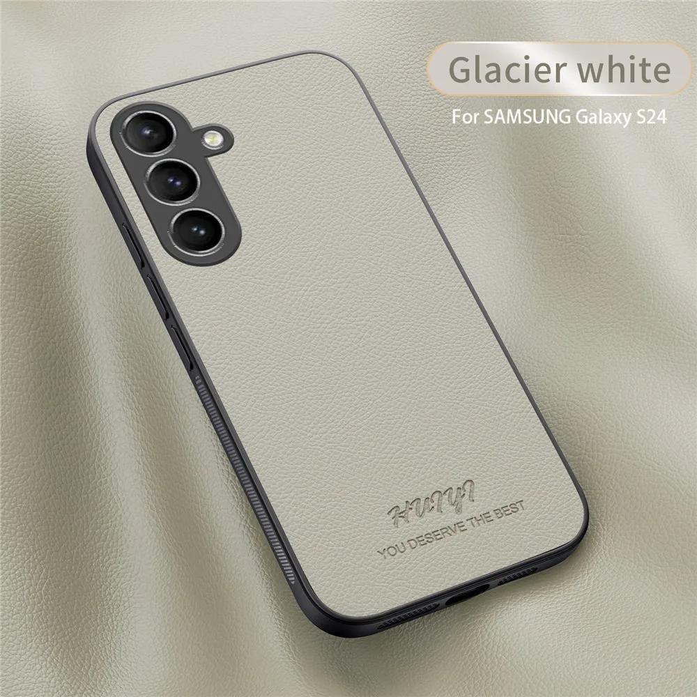 Luxury Business Leather Soft Frame Magnetic Cover For Samsung Galaxy S24 Plus Ultra S23 FE S23FE S24Ultra Phone Cases Capa