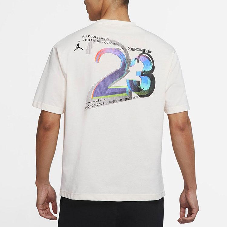 Jordan Solid Color Jumpman Logo Crew Neck Short Sleeve T-Shirt Men Tops White DM1419-901