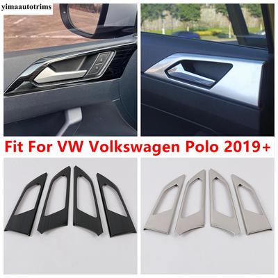 Car Inner Door Handle Bowl Frame Decoration Cover Trim Stainless Steel Accessories Interior For VW Volkswagen Polo - 2025