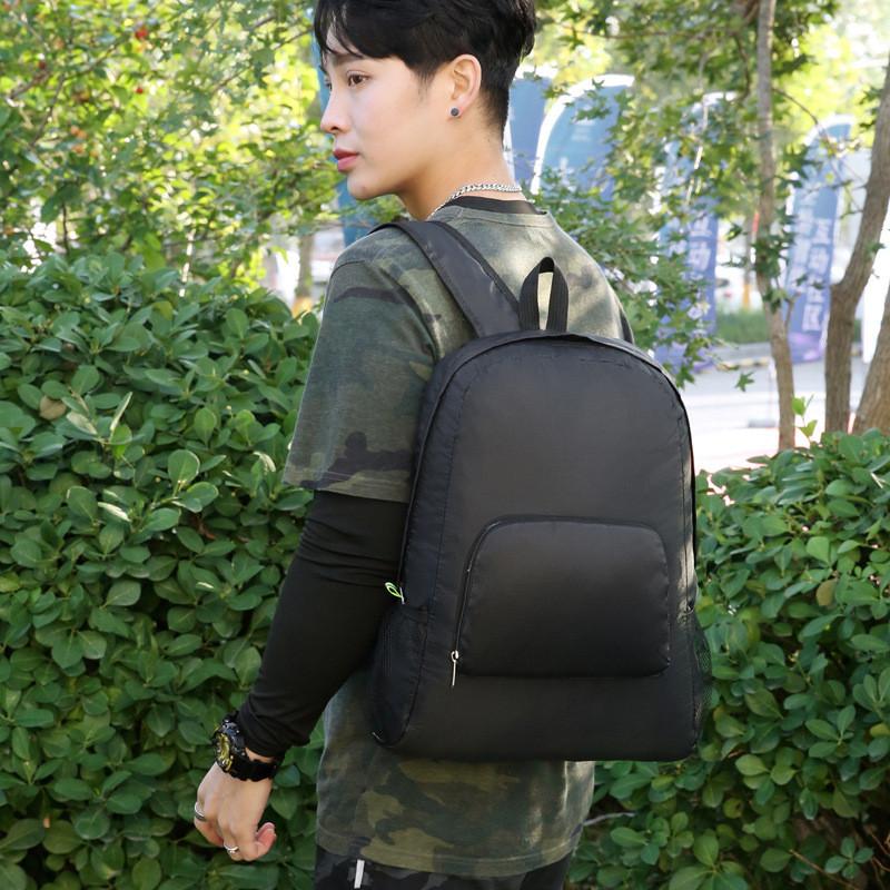 Outdoor Zipper Backpack Foldable Hiking Bag Splash Proof Lightweight Bag Cycling