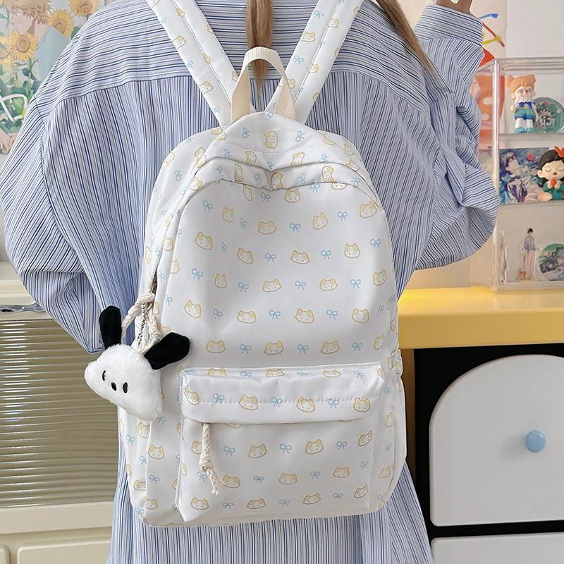 Schoolbag Large capacity middle and high school burden reduction backpack Campus cute versatile schoolbag Small fresh cartoon casual girls backpack