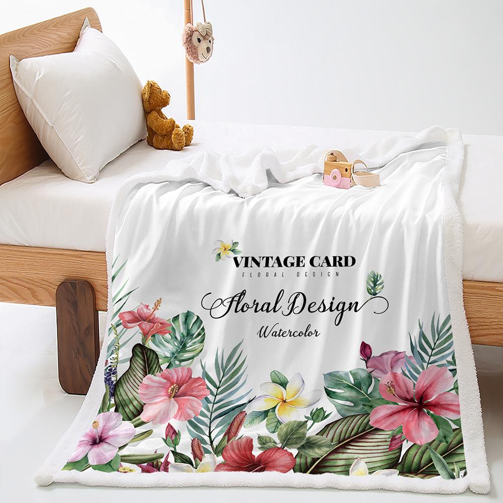 Blanket Flower European Vintage Blanket Lamb Fleece Crystal Fleece Blanket Blanket Universal In All Seasons