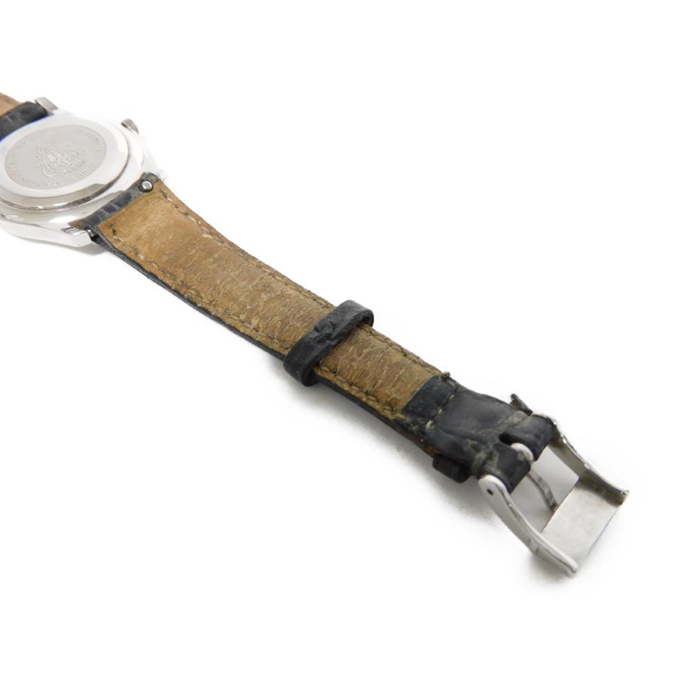 Used 9539 5500L 7975 Quartz Black Dial Leather Strap Damaged Junk Women's from Japan AUTHENTIC
