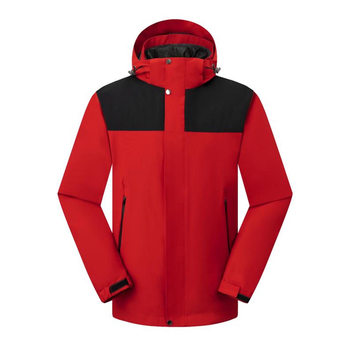Waterproof Windbreaker with Custom Embroidery - Two-Piece Set for Men & Women, includes Three-in-One Down Cotton Liner Jacket Small