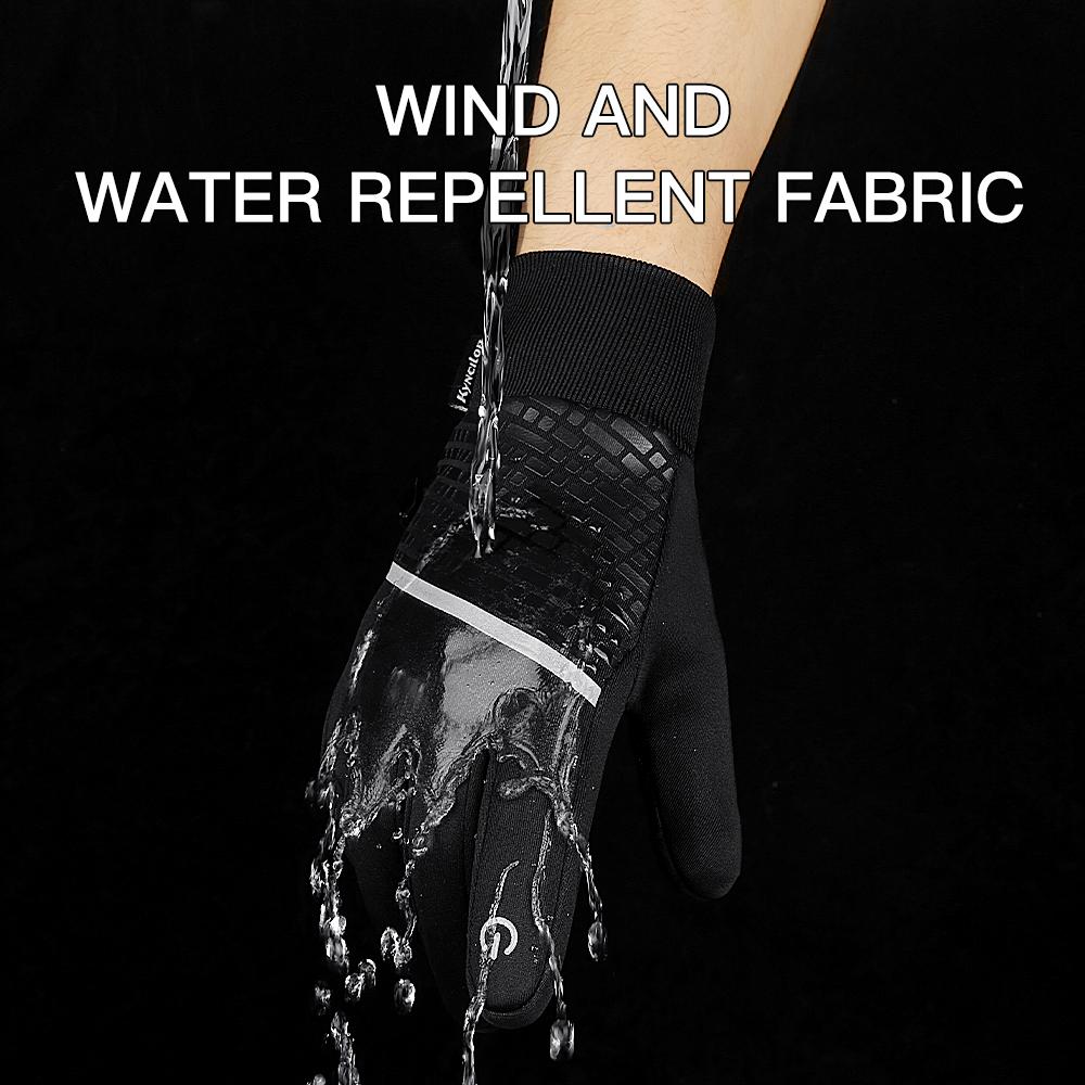 Guantes de invierno cálidos con pantalla táctil, guantes de bicicleta de dedos completos, impermeables, antideslizantes, transpirables, guantes deportivos para motocicleta