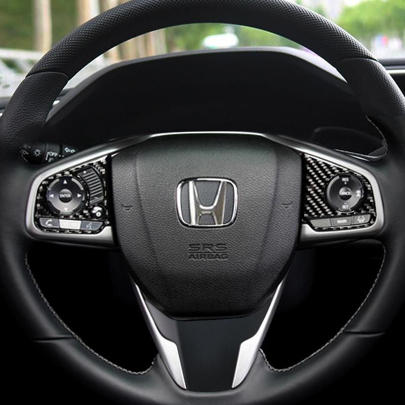 For Honda Civic 10th 2016-2019 Carbon Fiber Sticker  Car Center Console Windows Lifting Control Panel Decoration