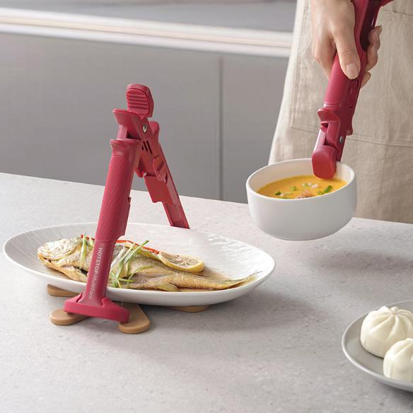 2-in-1 anti-scalding clip bowl artifact steamer microwave oven kitchen tray lifter silicone high temperature resistant multi-functional clip