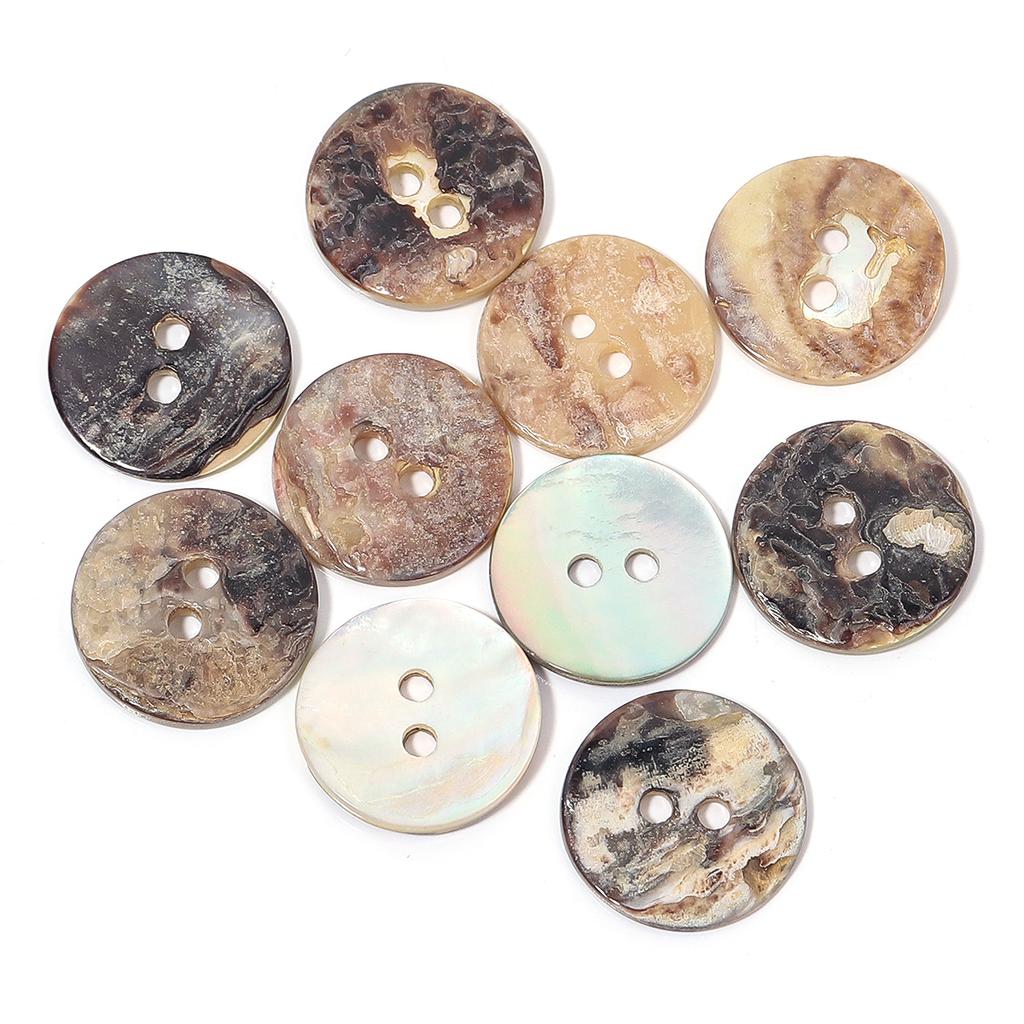 10-20 Pezzi Bottoni Naturali in Conchiglia da Cucito 10-20mm Colore Giappone Rotondo Conchiglia 2 Fori Bottone Per Accessori da Cucito Artigianato Fai da Te Abbigliamento