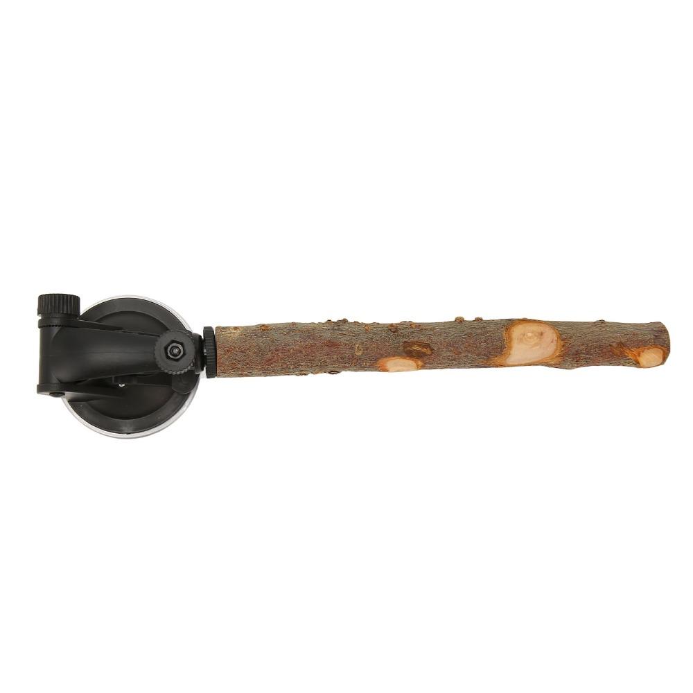 Non-Slip Bumpy Texture Wood Parrot Perch Easy Installation Adjustable Design Bird Standing Stick Replaceable Suction Cups