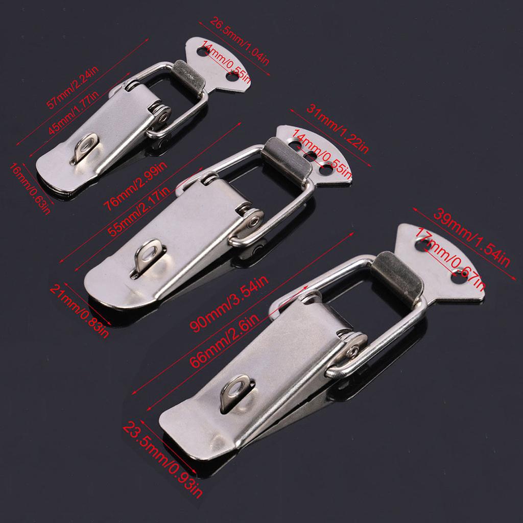 2pcs Universal Metal Snap Buckle Hasp Multifunctional Duckbill Lock Buckle for Storage Box, Door, Windows