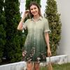 Casual Loose Fit Shirt Dress for Women Button Front Short Sleeve Collared Dress Lightweight Comfortable Summer Dress