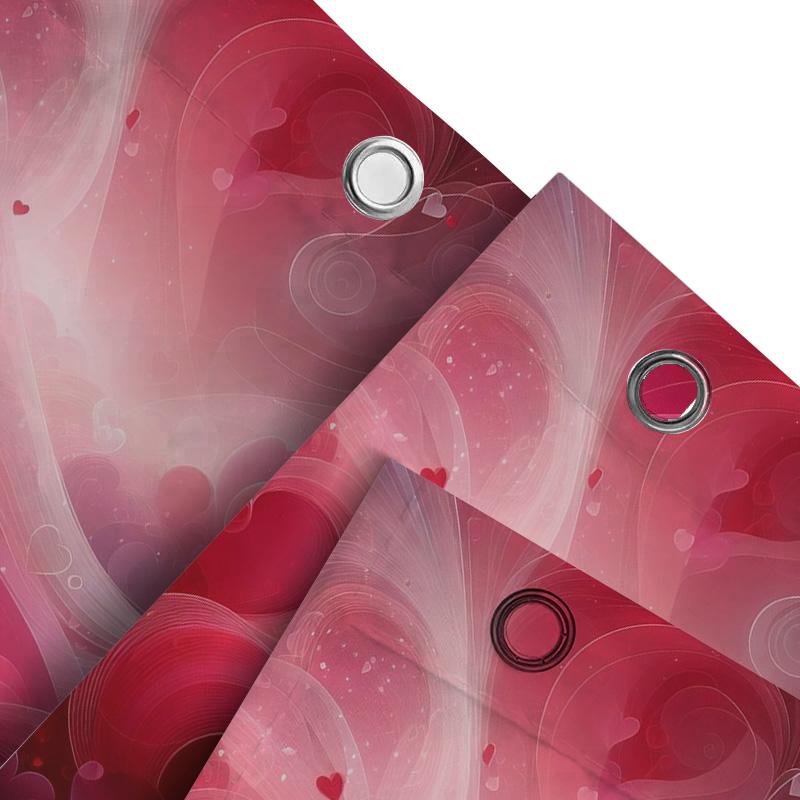 Romantic Red Heart Swirls Shower Curtain For Bathroom Decoration