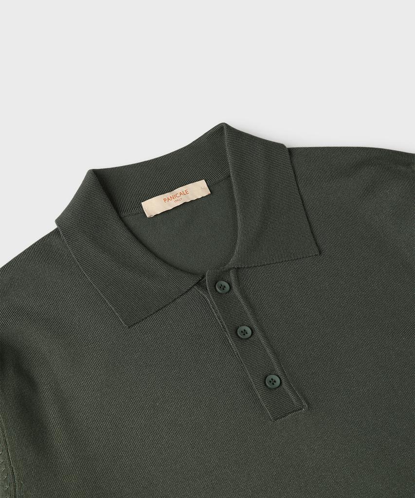 PANICALE Green Viscose Blend Polo Knit