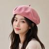 Knitted Berets Hat for Women Cotton Yarn Summer Beret Dome Painter Hat  for Spring and Summer
