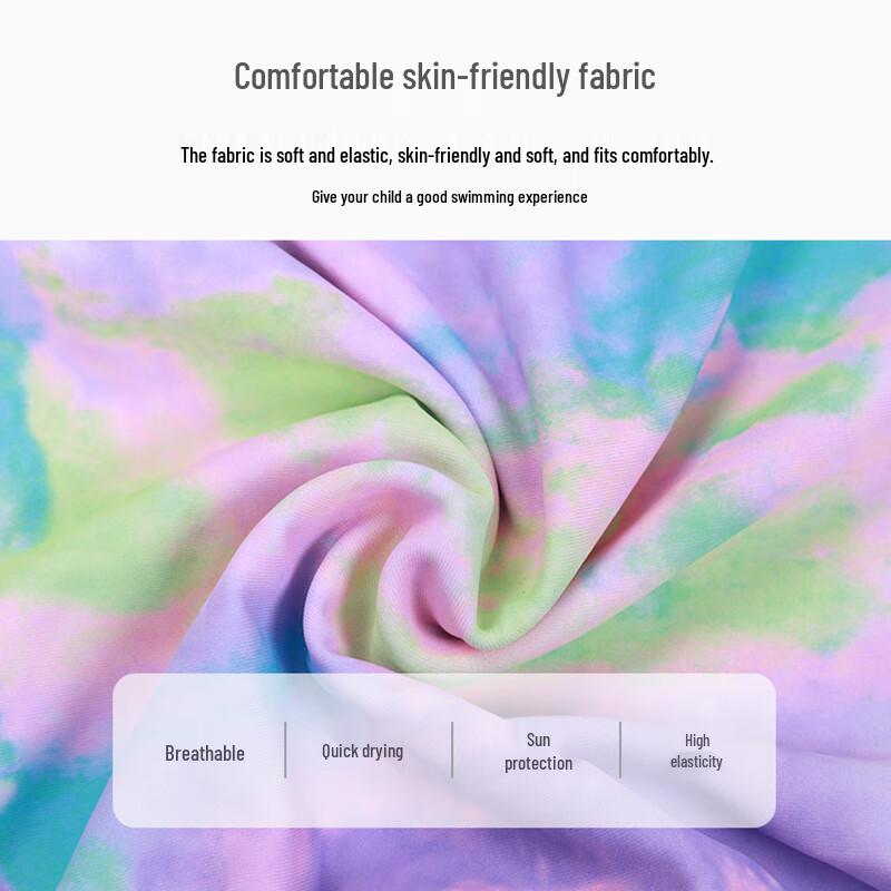 Girls' Long-Sleeved Cartoon Unicorn Swimsuit