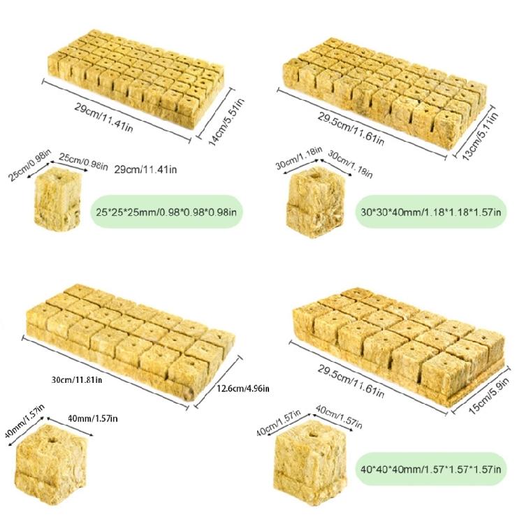 Rock Wool Grow Cubes Starter Sheets for Cuttings Cloning Plant Propagation Starting Hydroponic Grow Media Cubes