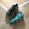 Anta Kids Thunderbolt Slip-On Rotating Buckle Non-Slip Wear-Resistant High-Top Basketball Shoes Men Basketball Shoes Black Green 312441107-1