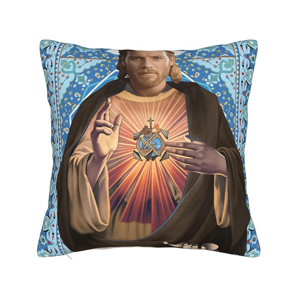 Ewan McGregor jako Ježíš Veselé Velikonoce Povlak na polštář Měkký povlak na polštář Potah na polštář Retro Trendy povlaky na polštář do obývacího pokoje Židle