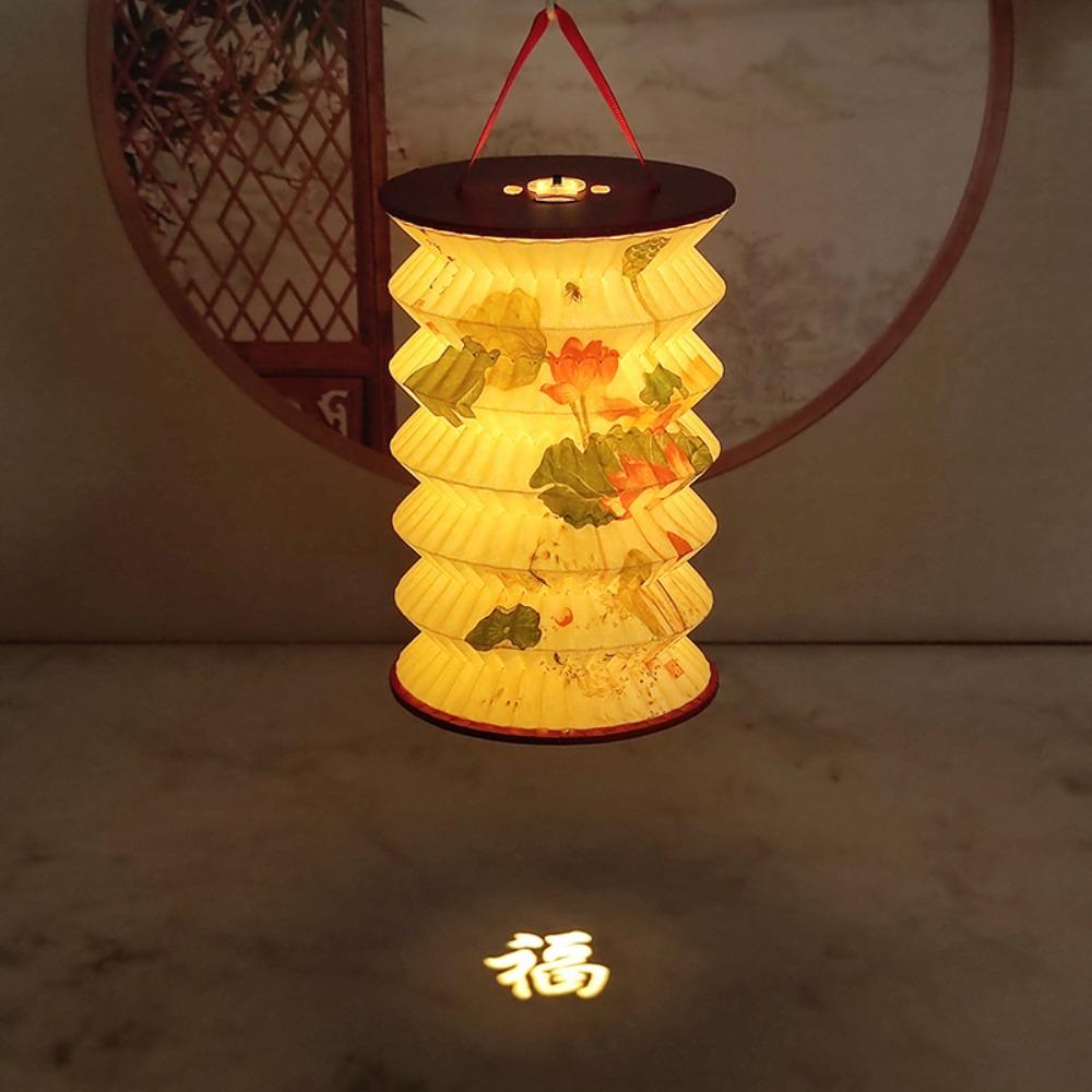 Hanging Chinese Paper Lantern Projected Handheld Lanterns Decorative Flower Lamp  Spring Festival