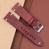 Retro Leather Watch Band 18mm 20mm 22mm 24mm Cowneck Pattern Stainless Steel Pin Buckle Watch Strap Replacement for Men Women