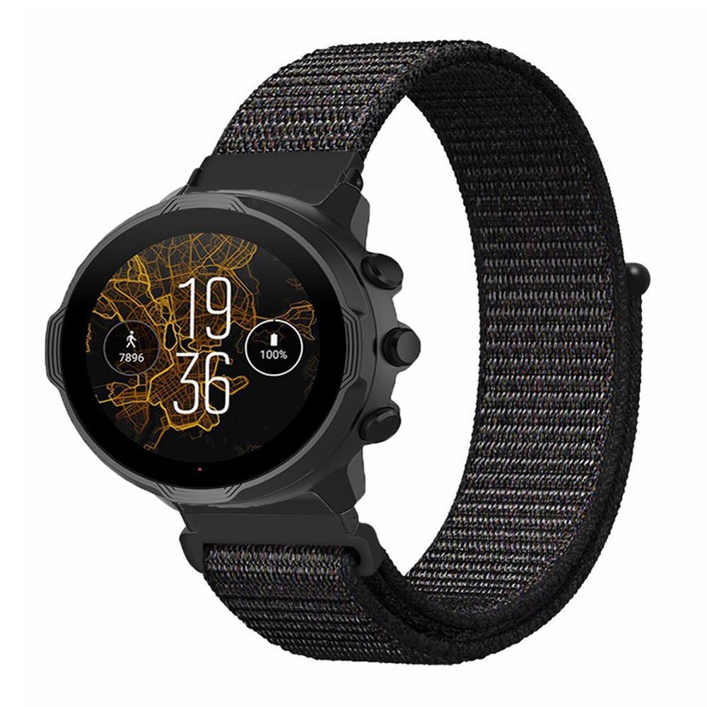 

For Suunto Spartan Sport Wrist HR Baro/Suunto 7 Strap 24mm Nylon Sport Loop Watch Bands Black