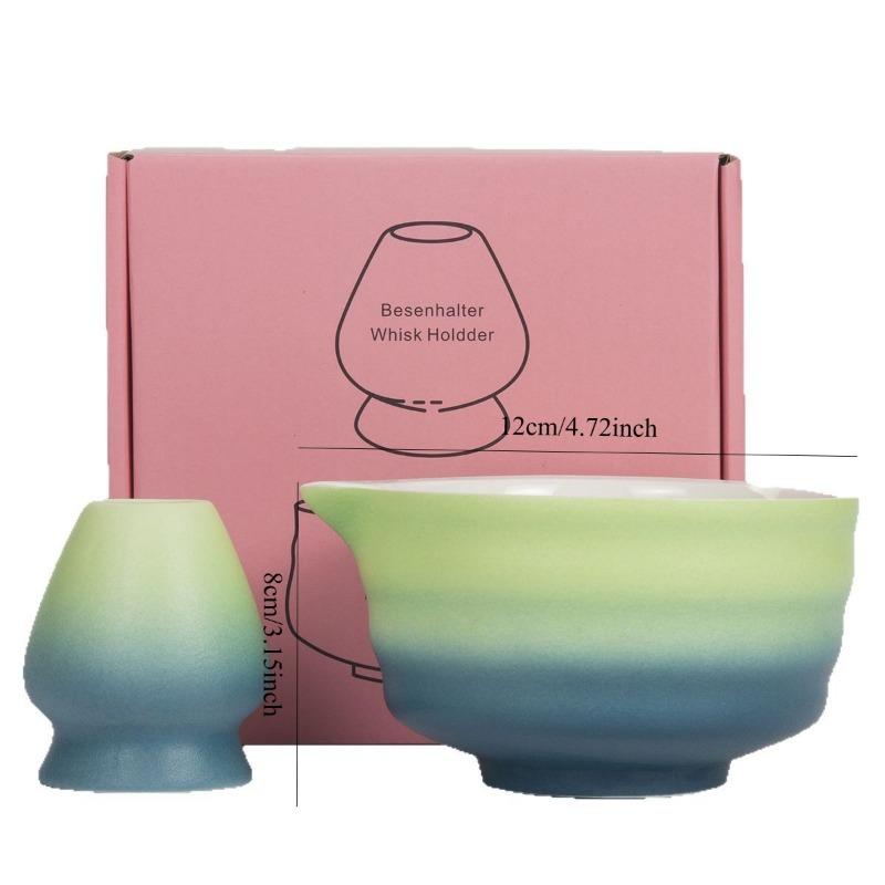 2-piece Matcha Tea Set, Japanese-style Ceramic Matcha Bowl, Natural Matcha Grains, Color Box Gift Box, Tea Ceremony
