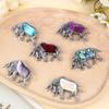 Shell Zodiac Bull Brooch With Embedding Decor For Fashion Accessories