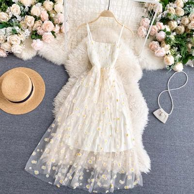 Elegante fada ombro de fora festa à noite mulheres doce flor pachtwork vestidos de férias moda chique malha fina roupas de rua alta