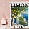 Mediterranean Lemon Cartoon Shower Curtain - Water-Repellent And Leak-Resistant, Mold And Mildew Resistant For