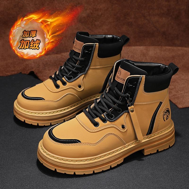 Winter-Baumwollstiefel Herren High-Top Martin Stiefel Wind Leichter Luxus Warm Winter Arbeitsstiefel