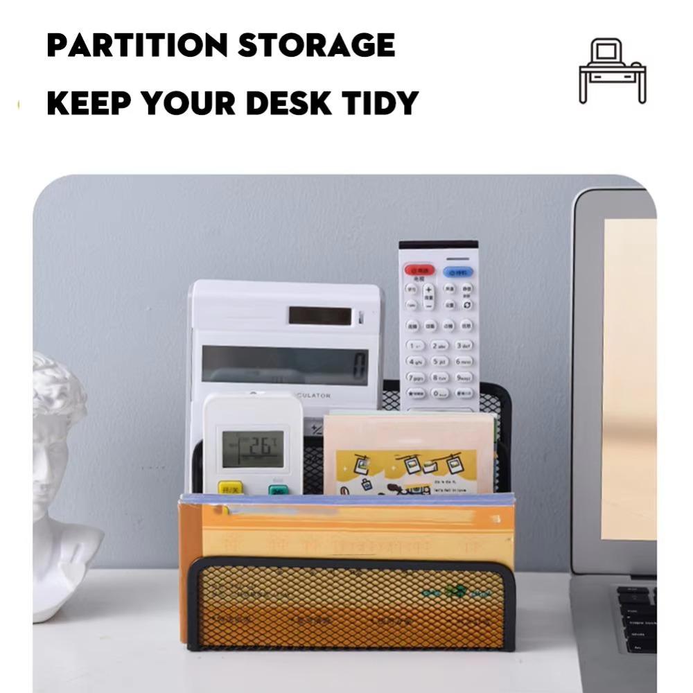Three-layer Desk Office File Holder Multifunctional Mesh Desk Organizer Business Card File