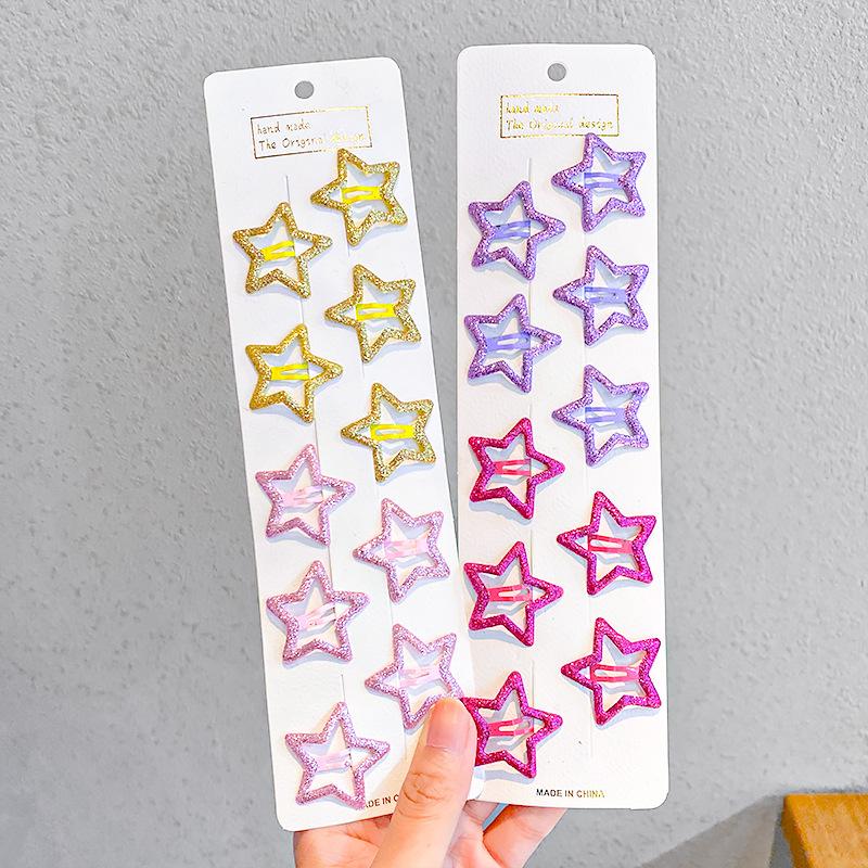 10pcs/set Cute Colorful Star Waterdrop Shape Hair Clips For Girls Children Lovely Hair Decorate Hairpins Kids Hair Accessories