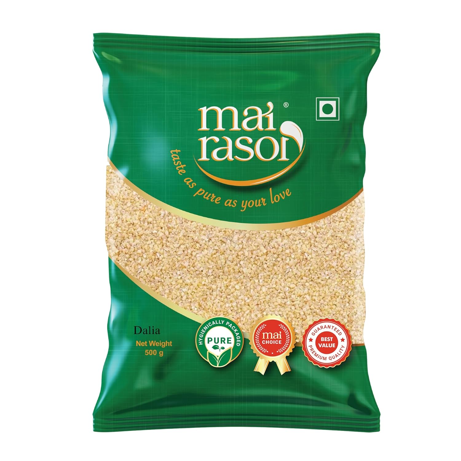 

MAI RASOI Premium Wheat Dalia 500 g Healthy Breakfast Grain High Fibre Cracked Wheat Porridge Pack Of 1 Meal Mix