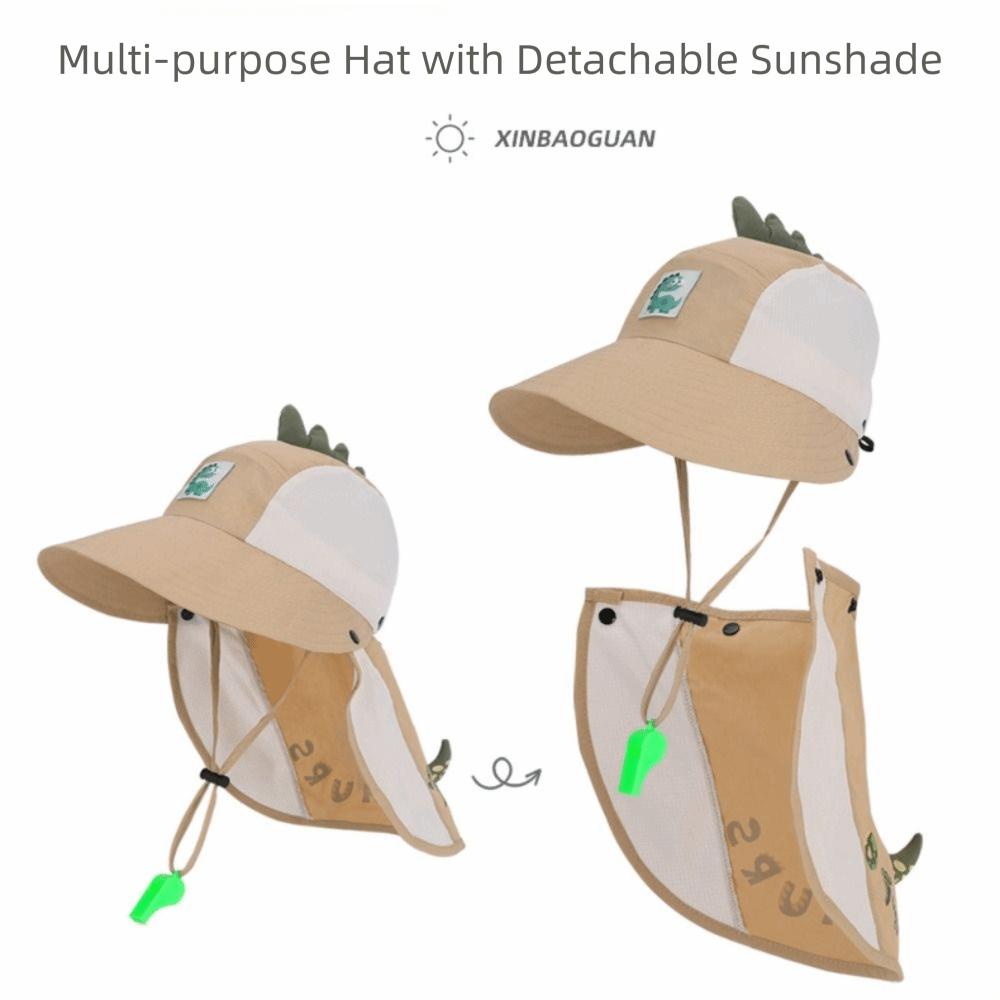 Sun Protection Kids Whistle Sunscreen Hat Extended Shawl Summer Sunshade Hat  Boys and Girls