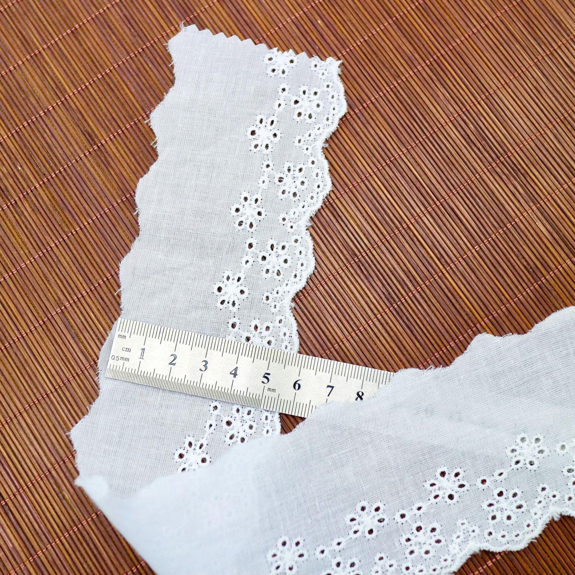 

White Cotton Embroidery Lace Clothes Skirt Hem Clothing Accessories Sleeves Bedding Lace Decoration OL51120