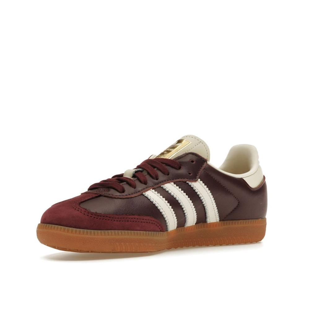 Adidas Samba OG Maroon Women Sneakers Red Cream-White Gold-Metallic ID0477