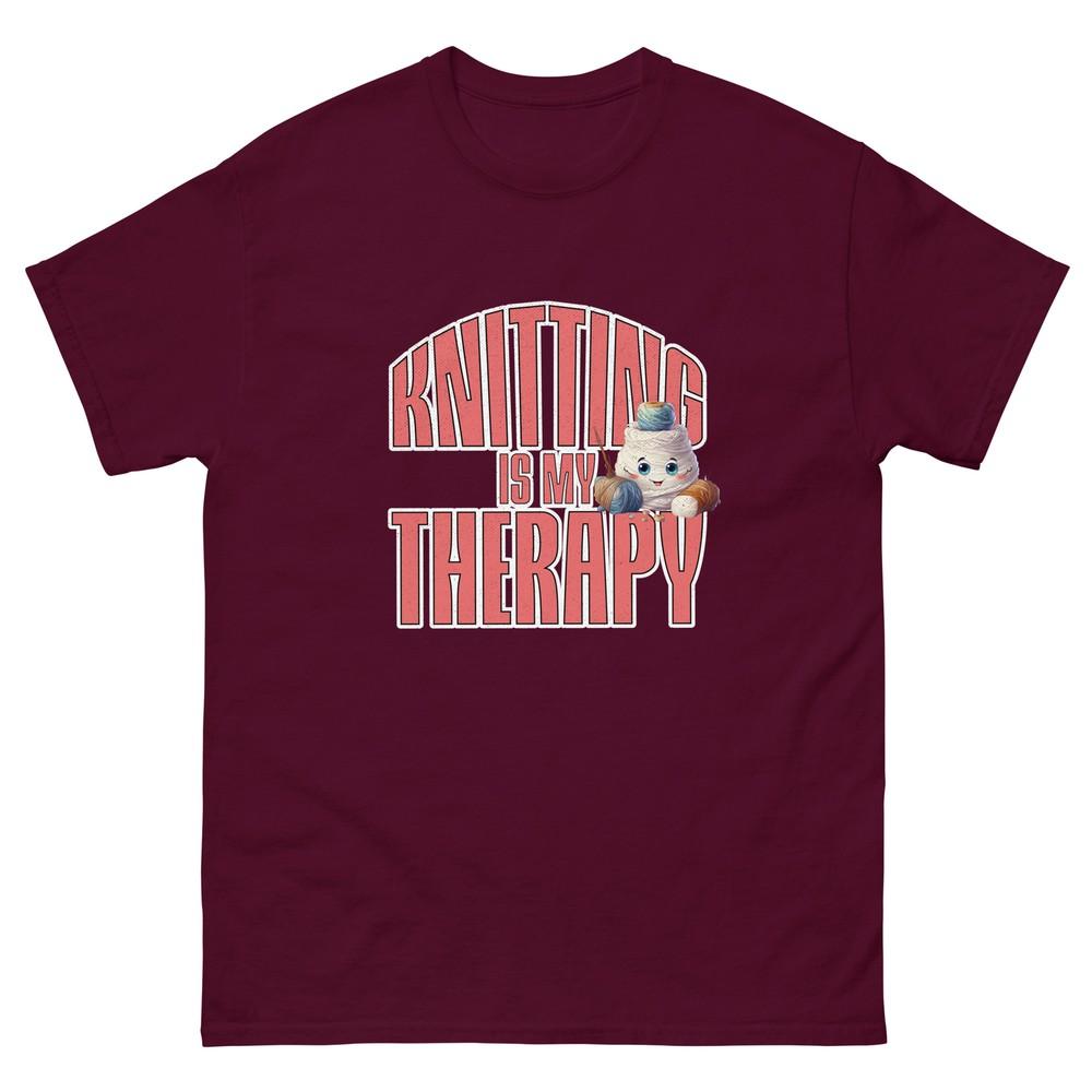 

Knitting is my Therapy Worries Away T-Shirt L