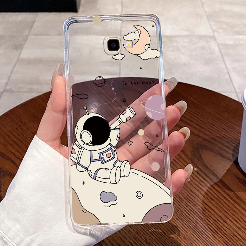 Für Samsung Galaxy J4 Plus Hülle SM-J415F Ästhetisch Niedliche Katze Astronaut Transparent Handyhülle Für Samsung J4Prime 2018 Rückseite