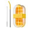 Water Bottle Ice Tray with Straw One-Click Release 2-in-1 Ice Cube Mold & Kettle Portable Water Bottle Vertical Ice Cube Tray for Freezer