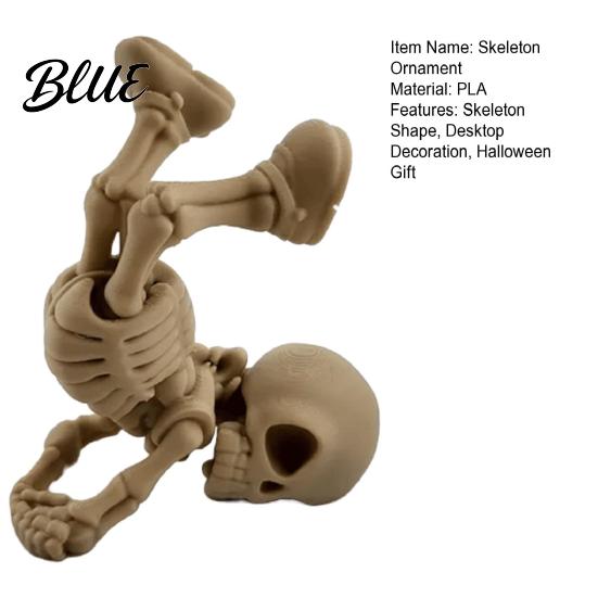 Horror Themed Desk Accessory 3D Printed Inverted Skeleton Figurine Halloween Upside-Down Statue Decor Spooky Decoration for Home Office,