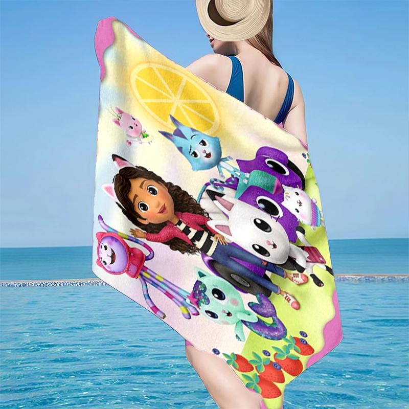 Colorful Friends Dollhouse Beach Towel, Super Soft Microfiber, Gift for Her/Him, Birthday, for Pool, Beach, Travel, Home Decor Fan gifts