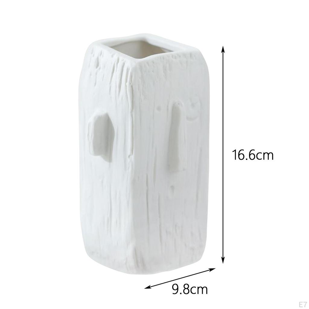 Abstract Face Ceramic Vase Flower Pot Organizer Jars Head Planter for Porch Hallway