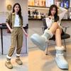 Milk blue fur integrated warm snow boots women's autumn and winter new small thick-soled velvet non-slip cotton boots